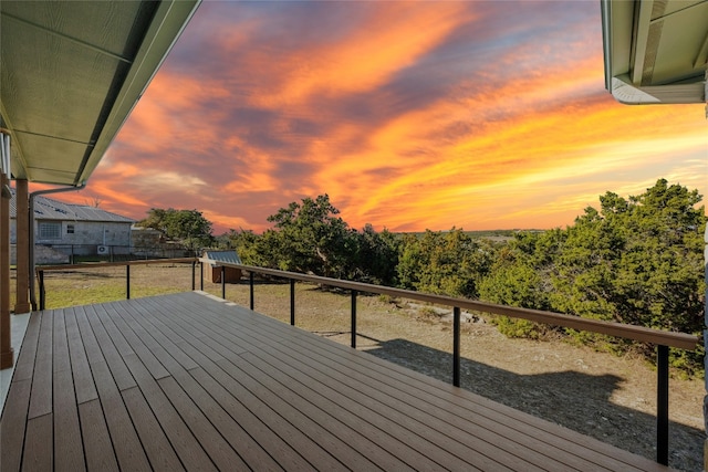 deck featuring fence