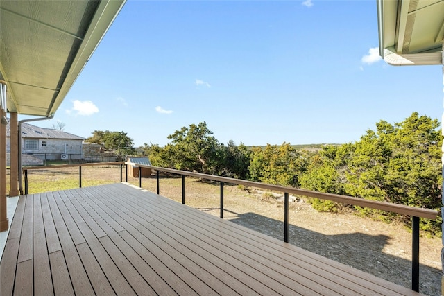 deck featuring fence