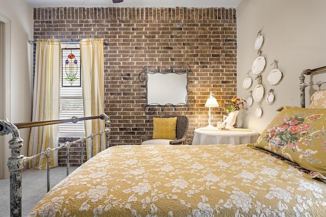 1428 Rowan Dr, Georgetown, TX 78628 - carpeted bedroom with brick wall