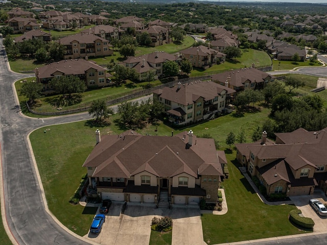 drone / aerial view with a residential view