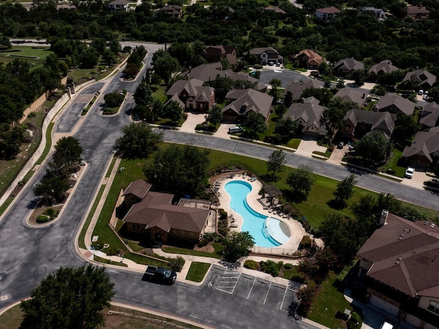 aerial view featuring a residential view