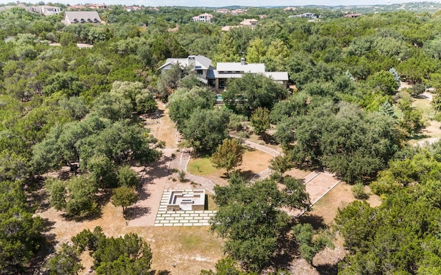 aerial view with a forest view