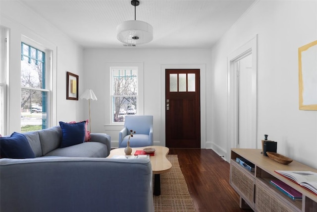 entrance foyer with dark wood finished floors