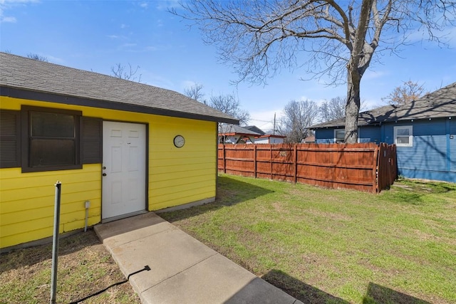 view of yard with fence