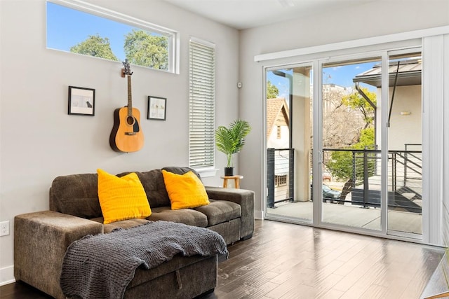 interior space featuring dark wood-style floors