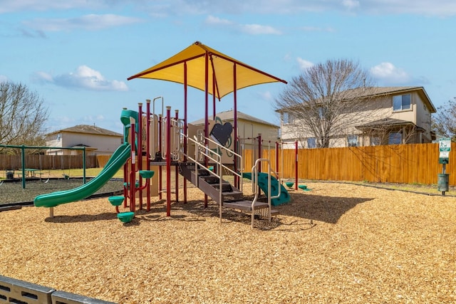 community play area with fence