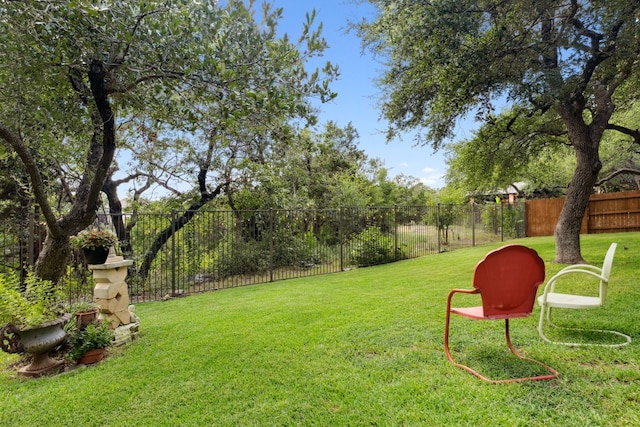 view of yard featuring fence