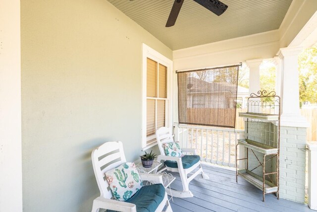 626 Saint Vincent St, Gonzales, TX 78629 - porch with ceiling fan