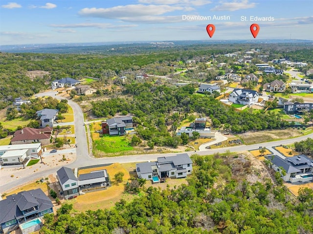 drone / aerial view with a residential view