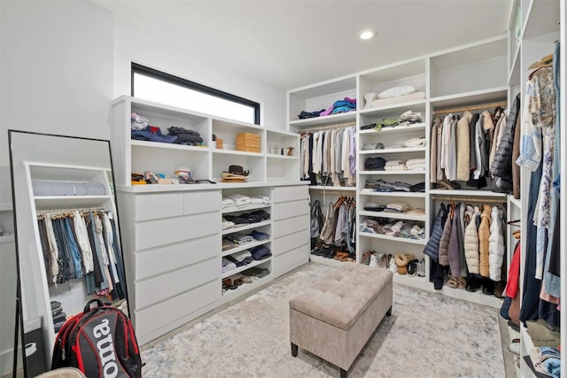 view of walk in closet