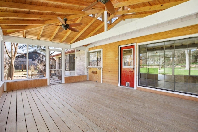 wooden deck with visible vents