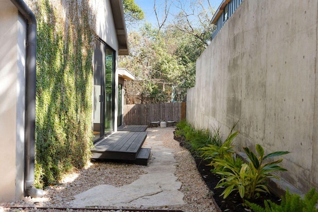 view of yard with fence