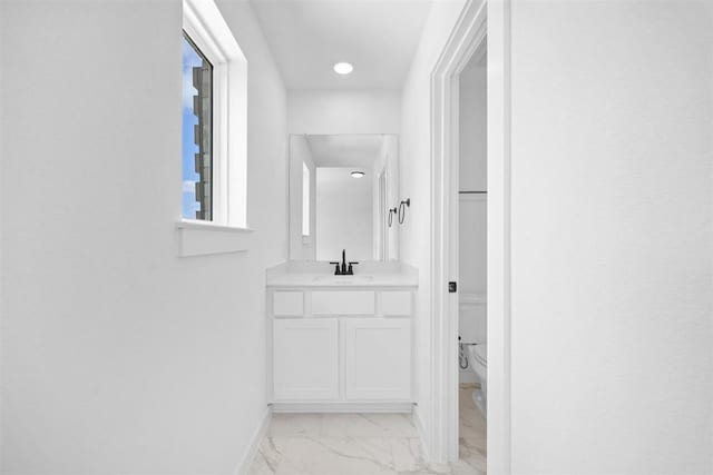 5804 Kelly Kyle Ave, Georgetown, TX 78628 - corridor featuring light marble finish floors and recessed lighting