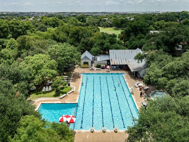 pool featuring a patio area