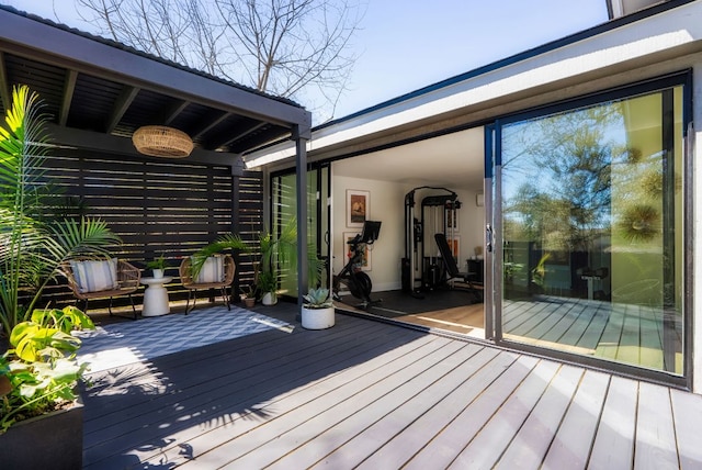 view of wooden deck