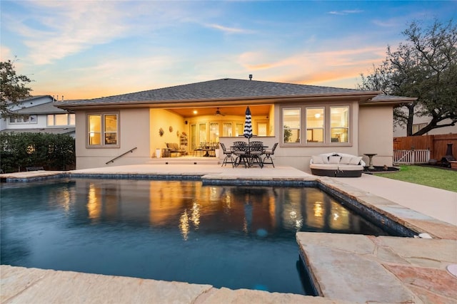 2717 Rain Song Dr, Leander, TX 78641 - view of pool with a patio area and ceiling fan