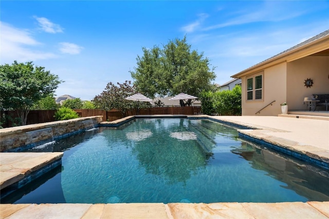 2717 Rain Song Dr, Leander, TX 78641 - view of pool with a fenced backyard and a patio area