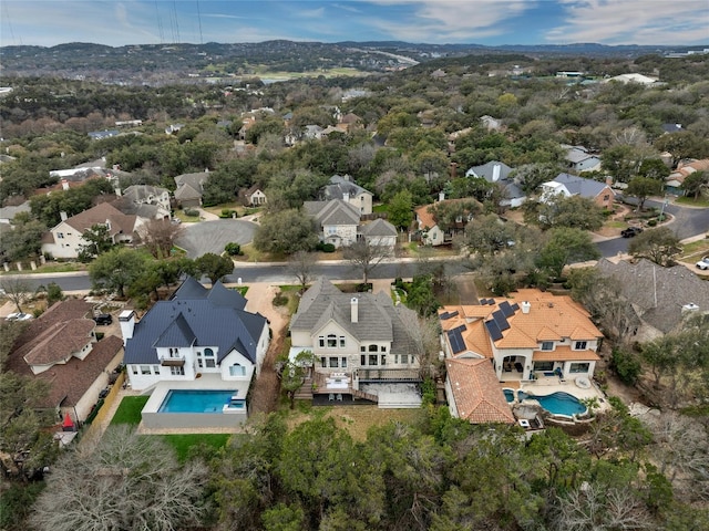 bird's eye view with a residential view