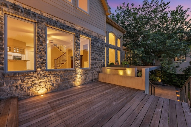 view of deck at dusk