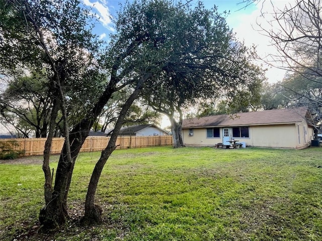 view of yard with fence