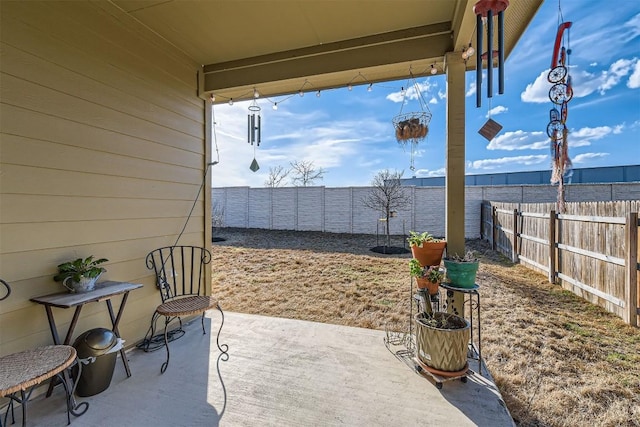 view of patio / terrace with a fenced backyard