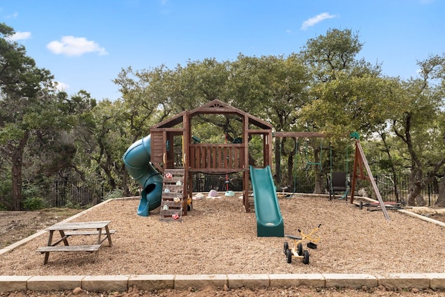 view of community jungle gym