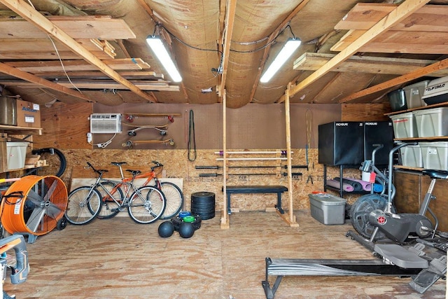 interior space with an AC wall unit