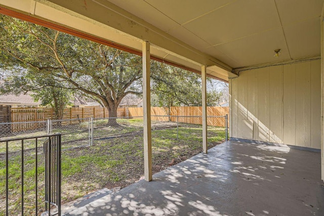 view of patio featuring a fenced backyard