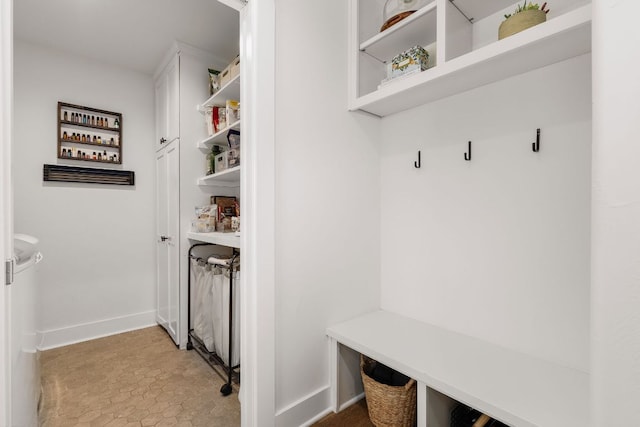 mudroom with baseboards