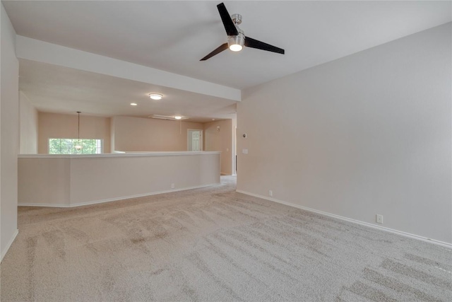 525 Golden Creek Dr, Round Rock, TX 78665 - unfurnished room with a ceiling fan, carpet floors, baseboards, and recessed lighting