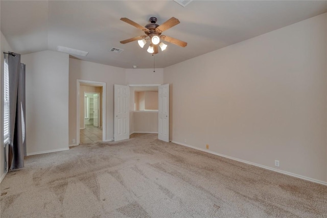 525 Golden Creek Dr, Round Rock, TX 78665 - unfurnished bedroom with carpet, baseboards, ceiling fan, and lofted ceiling