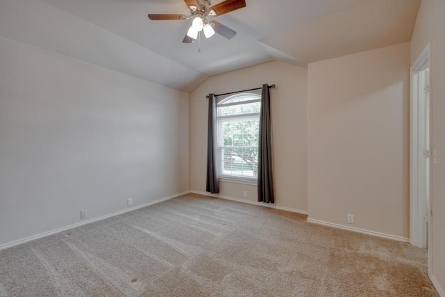 525 Golden Creek Dr, Round Rock, TX 78665 - carpeted empty room featuring lofted ceiling, a ceiling fan, and baseboards