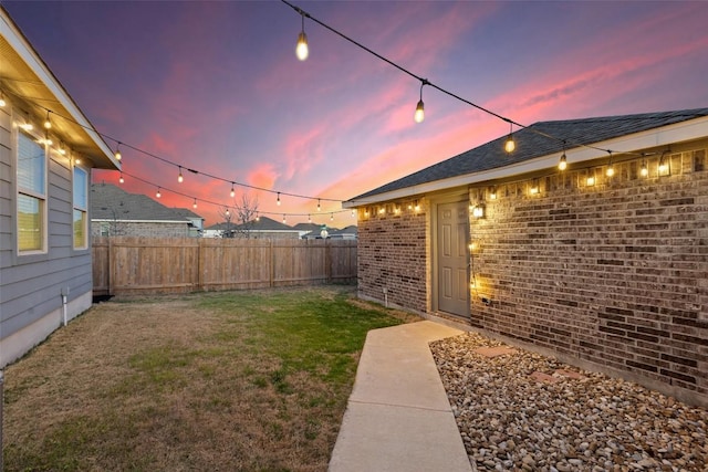 view of yard with fence