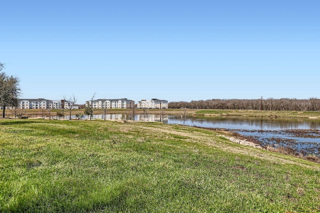 exterior space featuring a water view