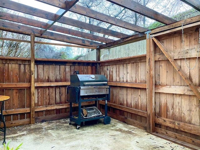 7215 Coronado Cir, Austin, TX 78752 - view of patio featuring grilling area and a pergola