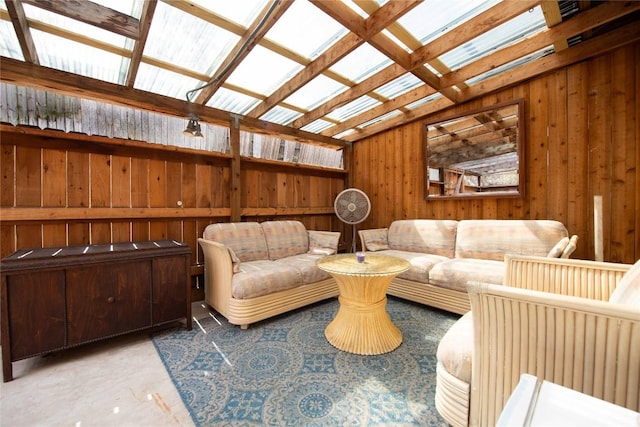 7215 Coronado Cir, Austin, TX 78752 - living room featuring wood walls