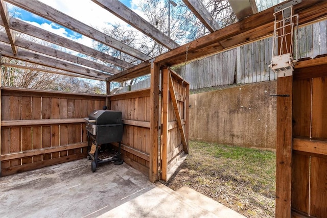 view of patio with area for grilling