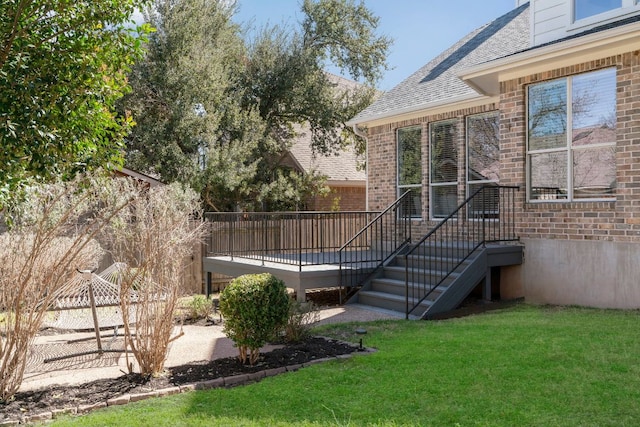 view of yard featuring a deck