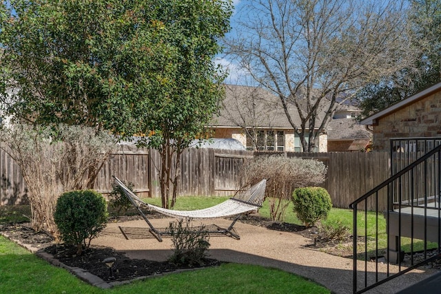 view of yard with fence