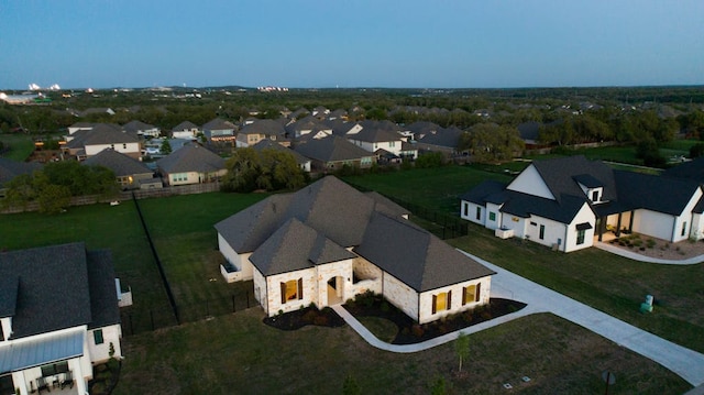 drone / aerial view with a residential view