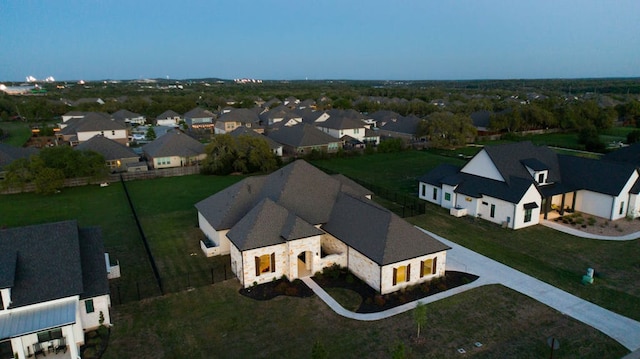 aerial view featuring a residential view