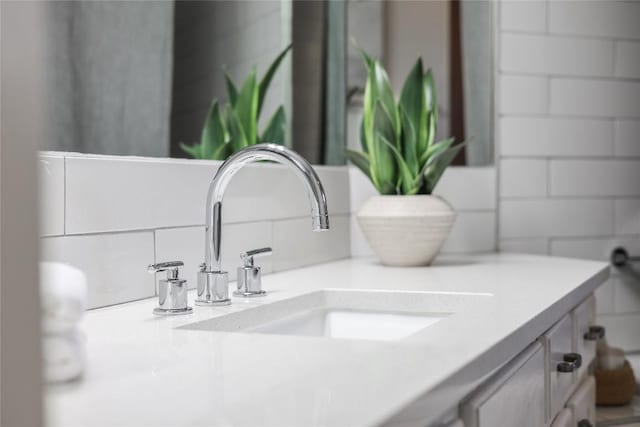 1709 Newfield Ln, Austin, TX 78703 - bathroom view of vanity and decorative backsplash