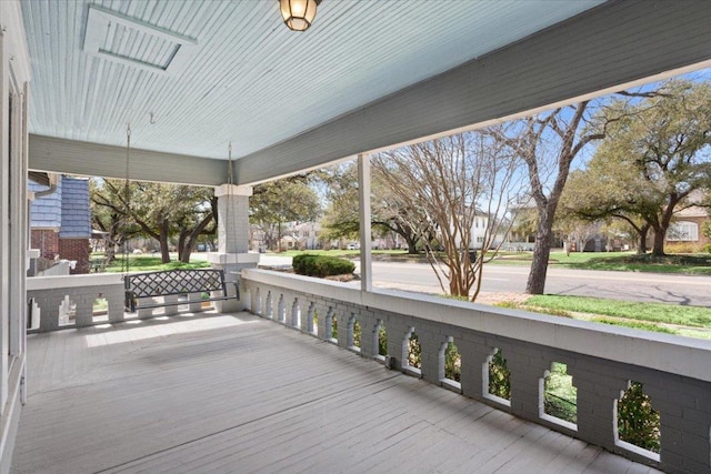 wooden deck with covered porch