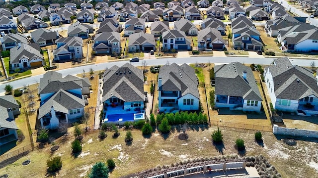 aerial view with a residential view