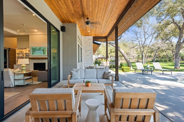 view of patio featuring outdoor lounge area