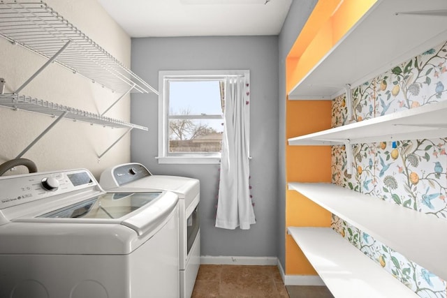 611 Virginia Dr, Round Rock, TX 78664 - laundry area with independent washer and dryer and baseboards