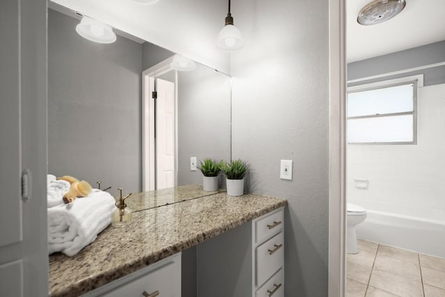 611 Virginia Dr, Round Rock, TX 78664 - bathroom with vanity, toilet, and tile patterned flooring
