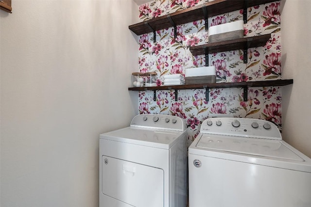 laundry area featuring laundry area and independent washer and dryer