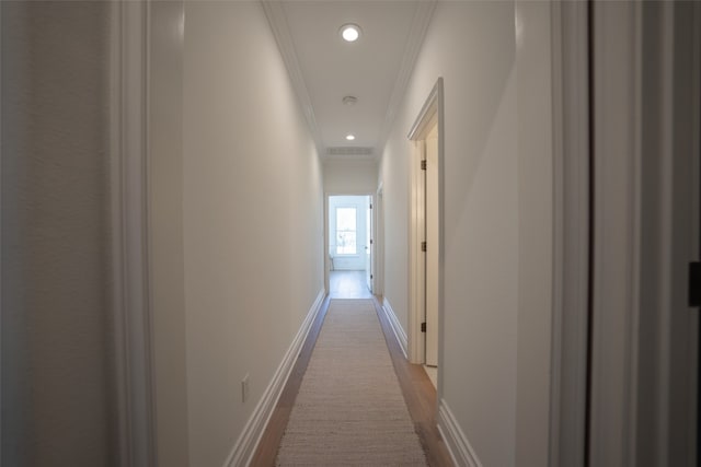 2301 Manana St, Austin, TX 78730 - corridor with ornamental molding, recessed lighting, and carpet floors