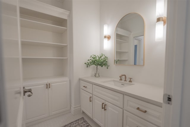 2301 Manana St, Austin, TX 78730 - bathroom with vanity and tile patterned floors